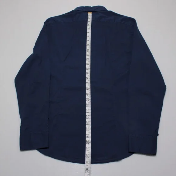 Fedeli NWT Dress Shirt Size 40 15.75 in Solid Navy Blue Cotton Blend